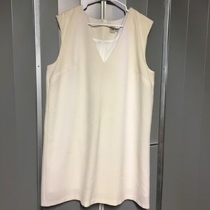 ASOS V-Neck Sleeveless Shift Dress White Plus Size 14